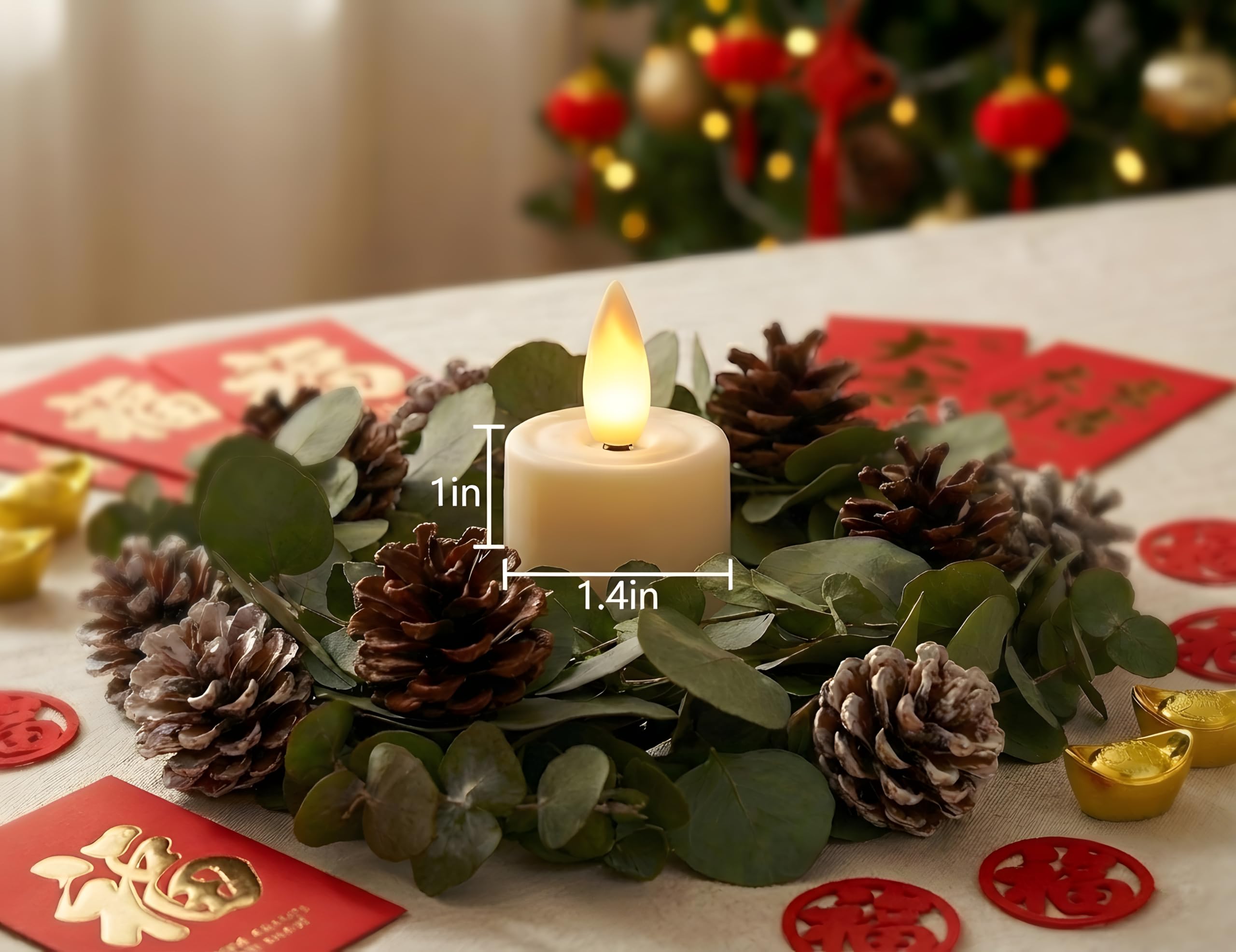 Candele tealight ricaricabili senza fiamma con timer remoto, fiamma mobile 3D, candele a LED ricaricabili fino a 130 ore. (include telecomando, base di ricarica e cavo USB) (avorio)