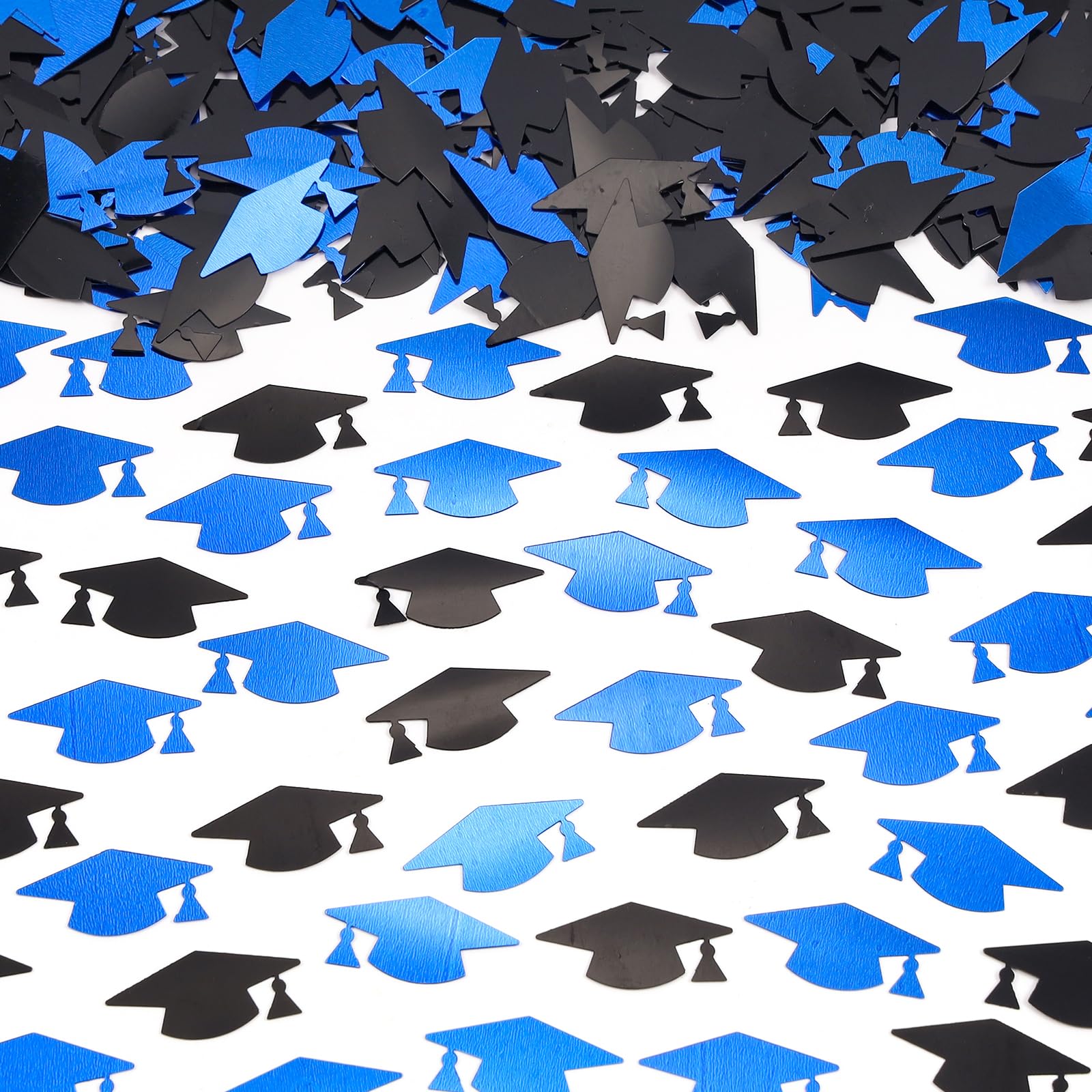 Blue and Black Graduation Cap Confetti 2026, Class of 2026 Table Centerpiece Grad Confetti for 2026 Graduation Party Decorations Supplies