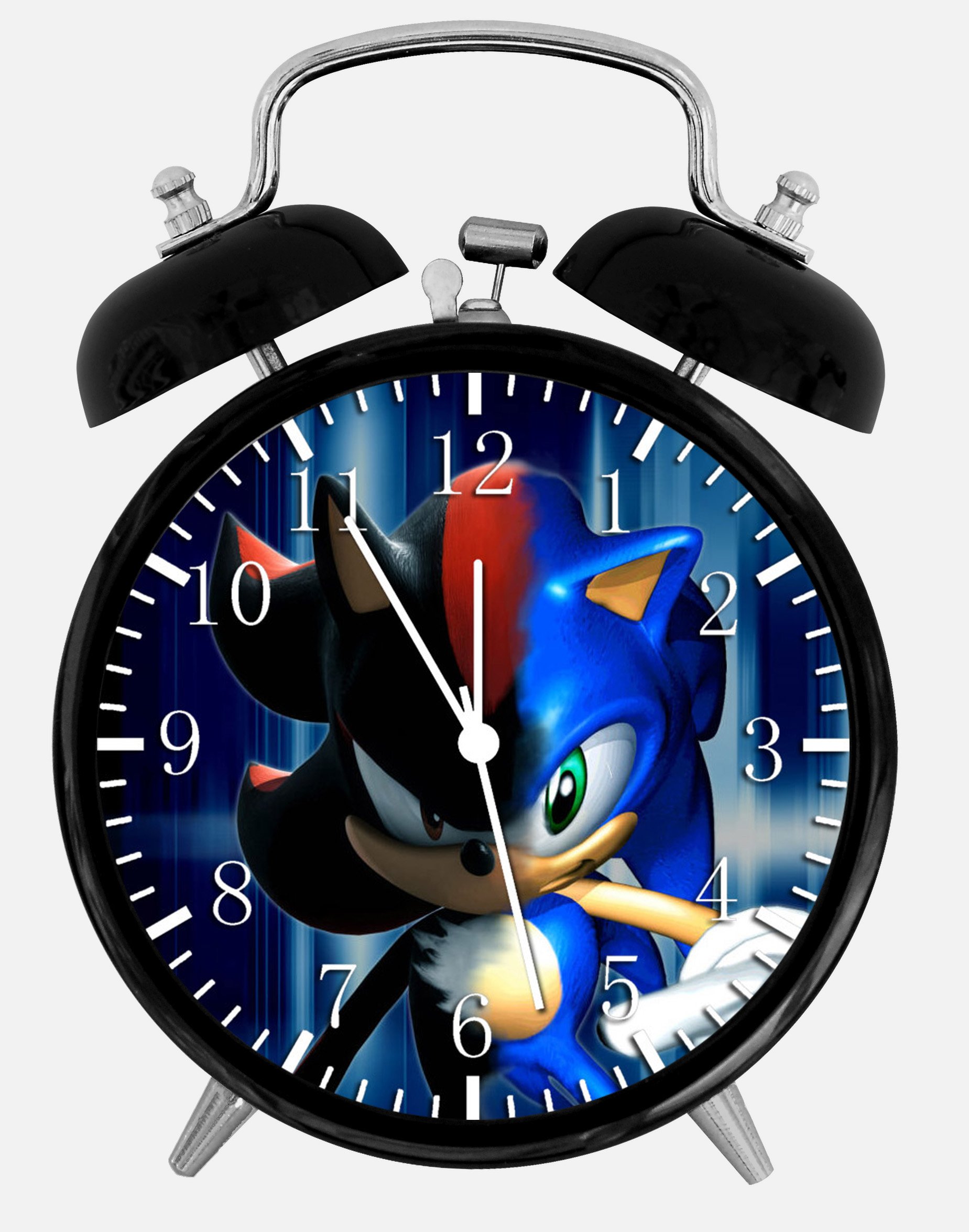 CDecor Twin Bell Super Sonic Alarm Desk Clock with Night Light Quite Silent Non-Ticking 4 Inches Glass Face - Great for Home or Office – Best Gift Ideas for Birthday or Holidays W360