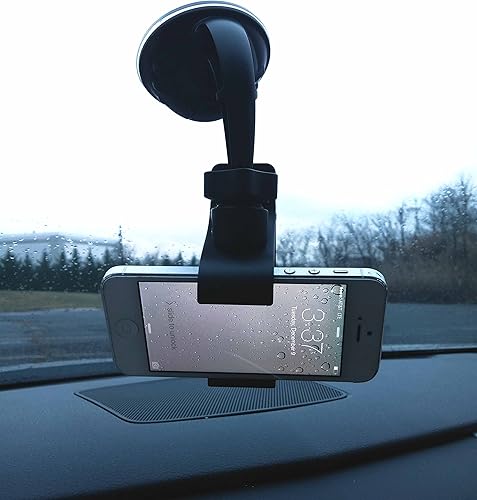 Miniatura 4 de Soporte universal para parabrisas y tablero de automóvil, soporte para teléfono inteligente, función giratoria de 360 grados, se adapta a cualquier