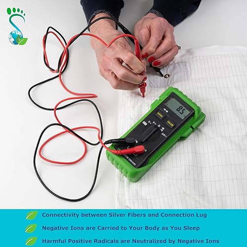 Miniatura 4 de Earth Potential Grounding Sheets - Sábana bajera ajustable tamaño Queen de 80 x 60 pulgadas con una falda elástica para tu bienestar, proporciona un