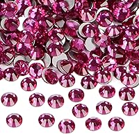 Vista 70 de 2880 diamantes de imitación para arte de uñas, sin termofijación, fijación con pegamento, cristales redondos de vidrio con base plana para hacer