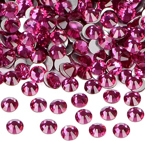 Miniatura 70 de 2880 diamantes de imitación para arte de uñas, sin termofijación, fijación con pegamento, cristales redondos de vidrio con base plana para hacer