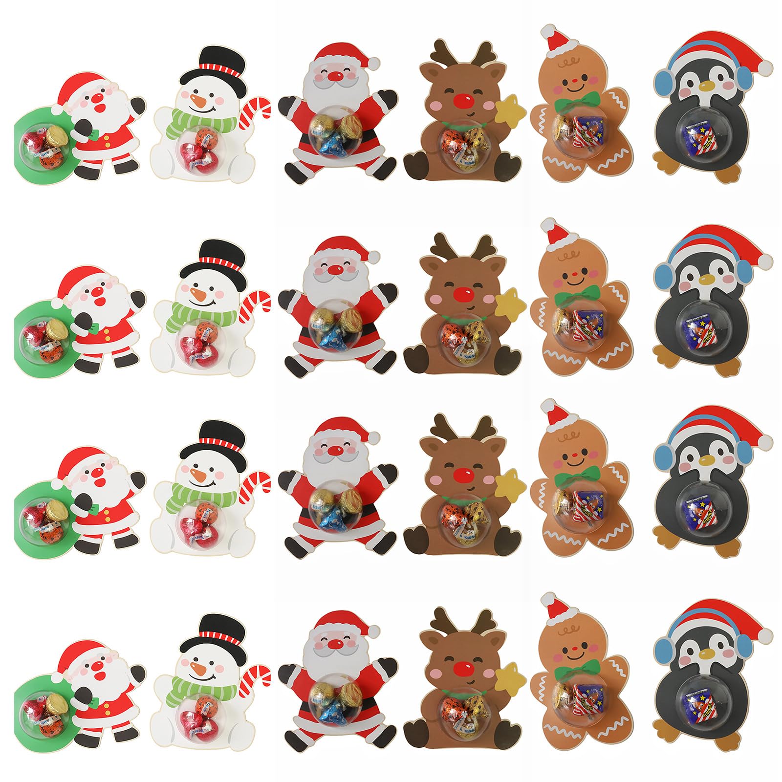 Jazuaiao 24Pcs Clear Candy Box Holiday Hanging Ornament for Christmas Party Decorations and Gift Packaging Christmas Ornament Clear Candy Box