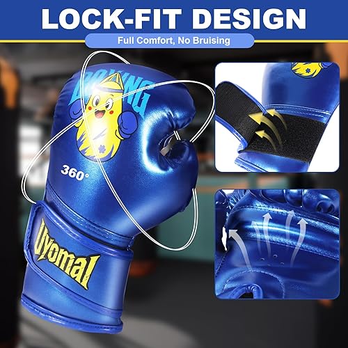 Miniatura 4 de Juego de guantes de boxeo para niños y niñas de 3-5-8-12 años, guantes de entrenamiento y entrenamiento juvenil para saco de boxeo, kickboxing, MMA