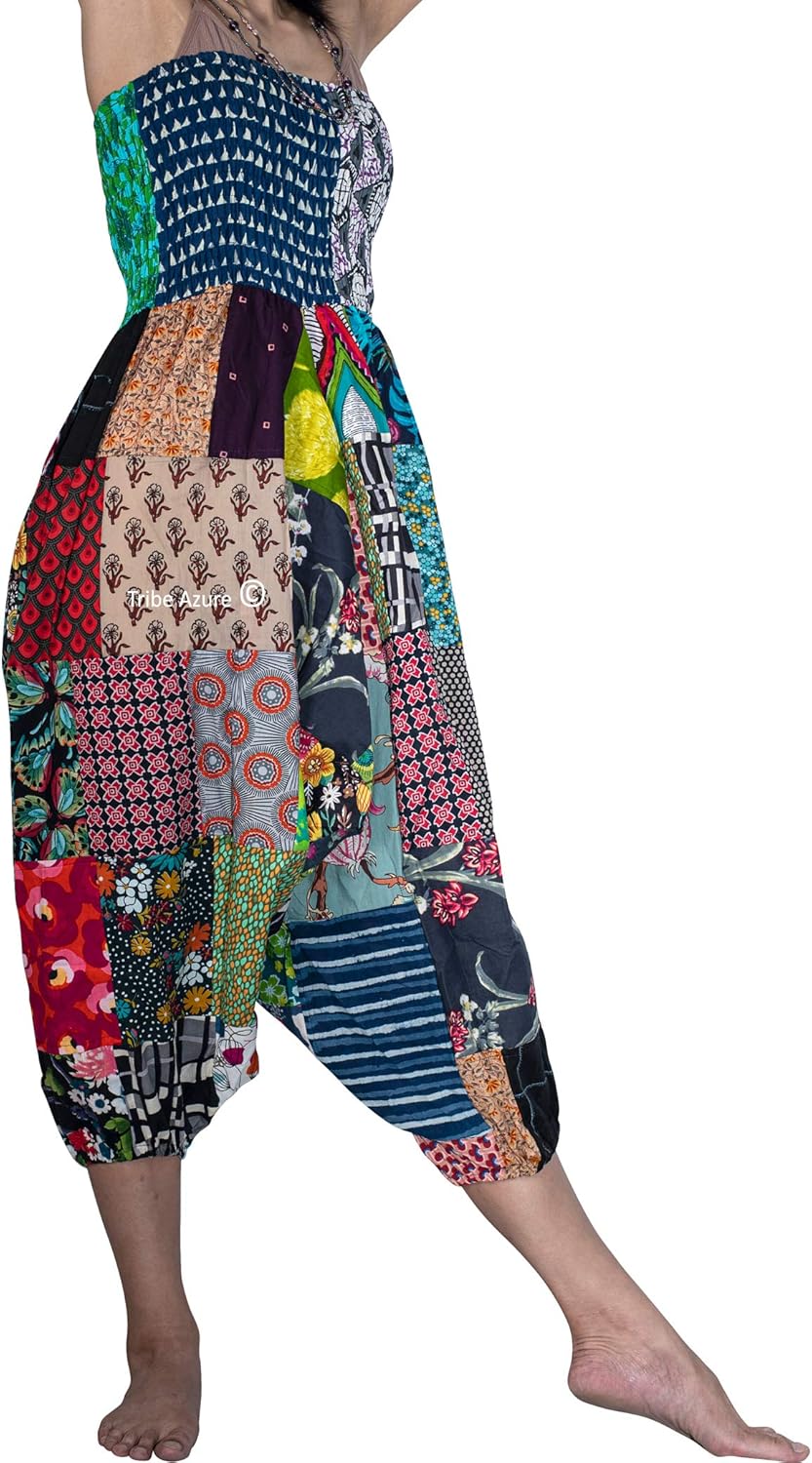 Tribe Azure 100% Cotton Harem Pants Colorful Summer Hippie Yoga Boho Casual Fashion Women - Image 7