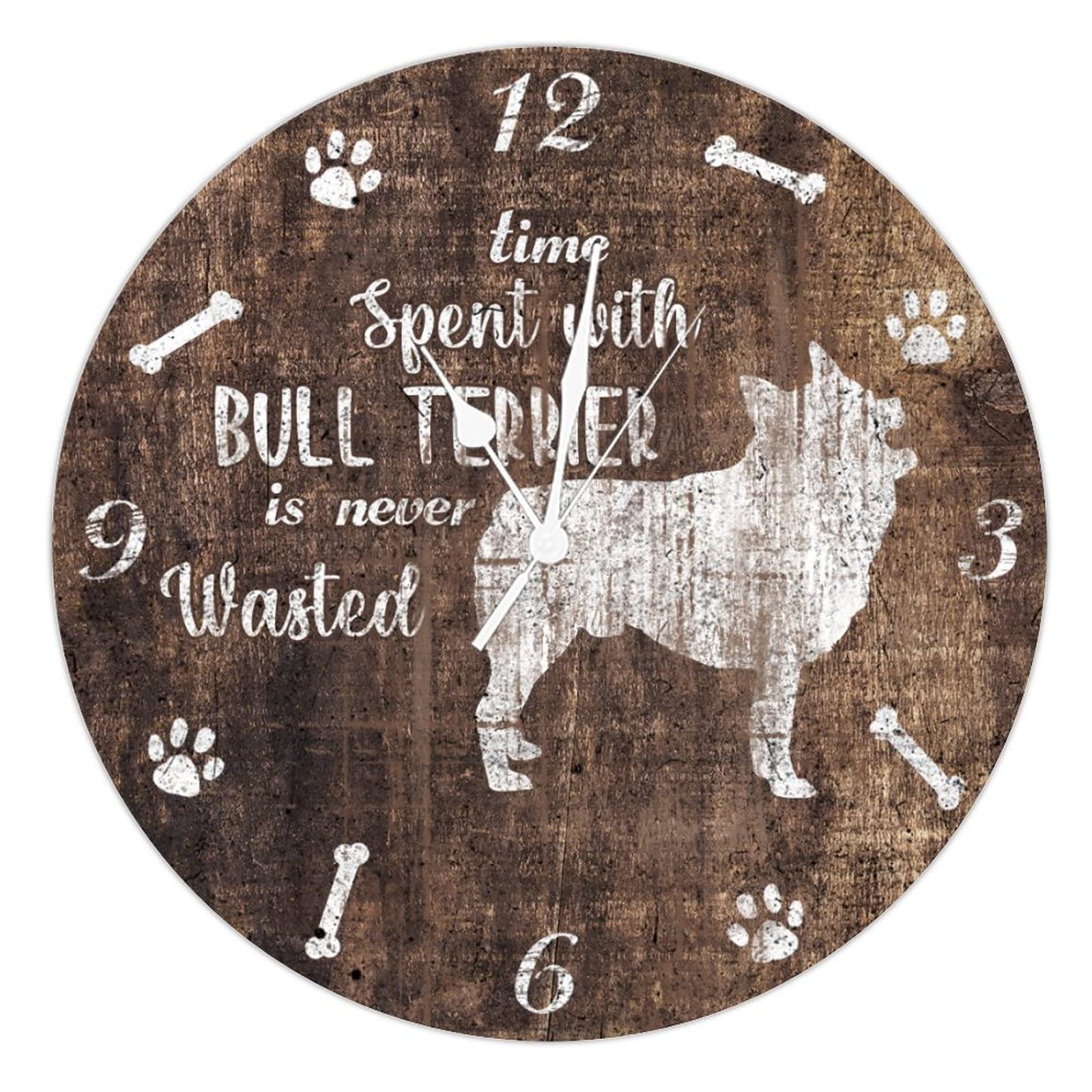 Horloge murale en bois pour amoureux des chiens décoration rétro salon