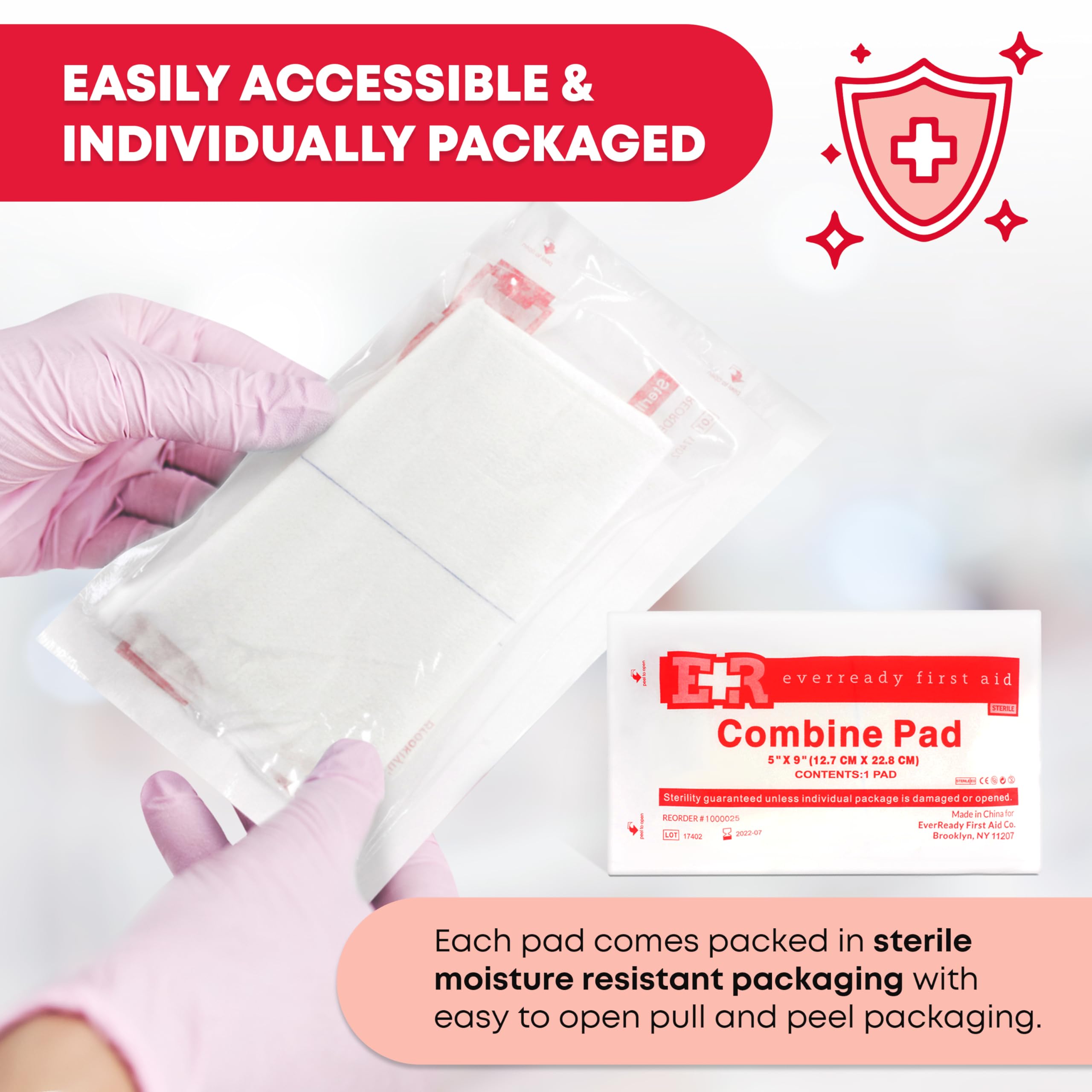 GauzeCare Sterile Abdominal- ABD Combine Pads| 40-Pack, 8x10 Inches| E - View #11