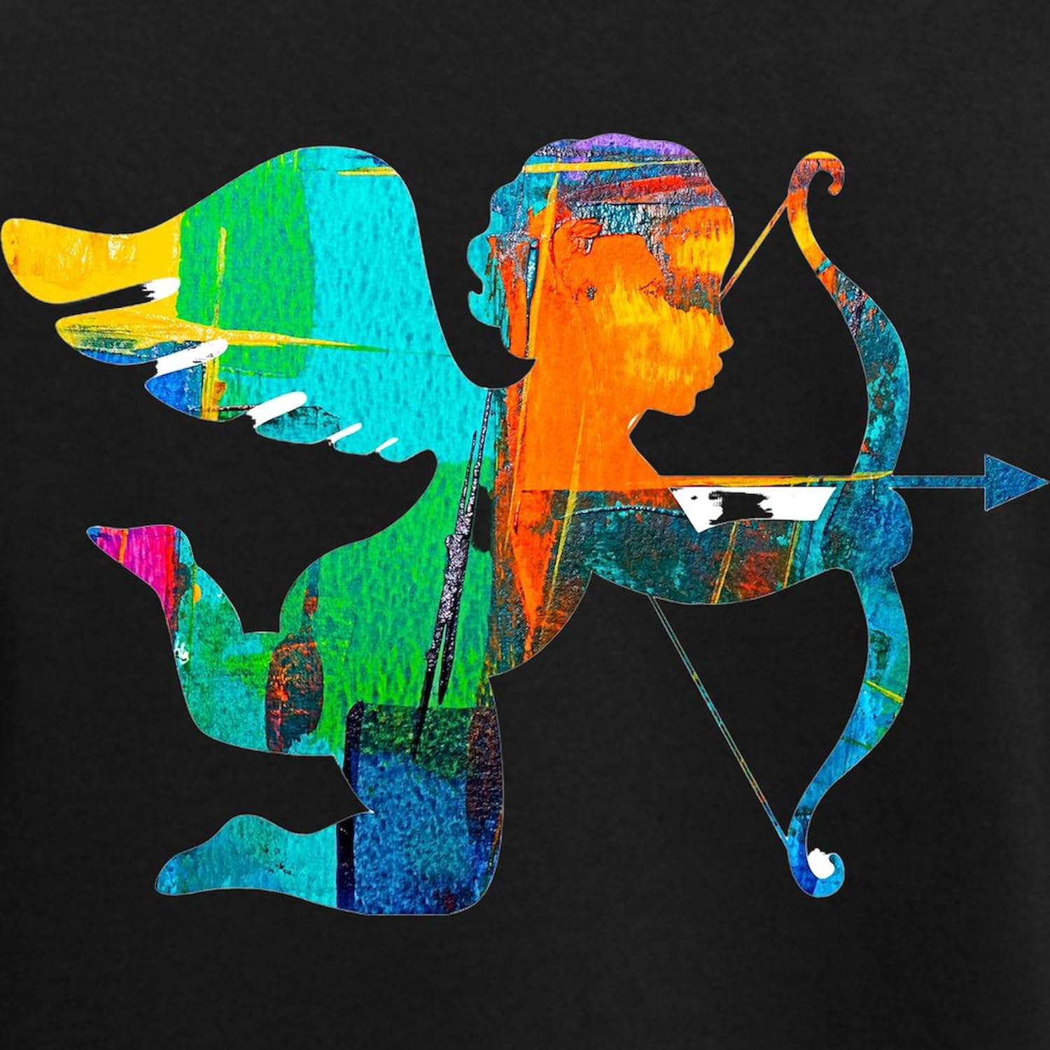CafePress Abstract Painting Cupid 2 Pajamas Womens Novelty PJ Sleepwear