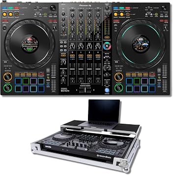 Pioneer DDJ-FLX10 4-Deck DJ Controller Bundle with Headliner HL10010 Classic Dual-Tone Flight Case | Rekordbox + Serato DJ Pro | Road-Ready Controller with Exact-Fit Custom Interior Protection