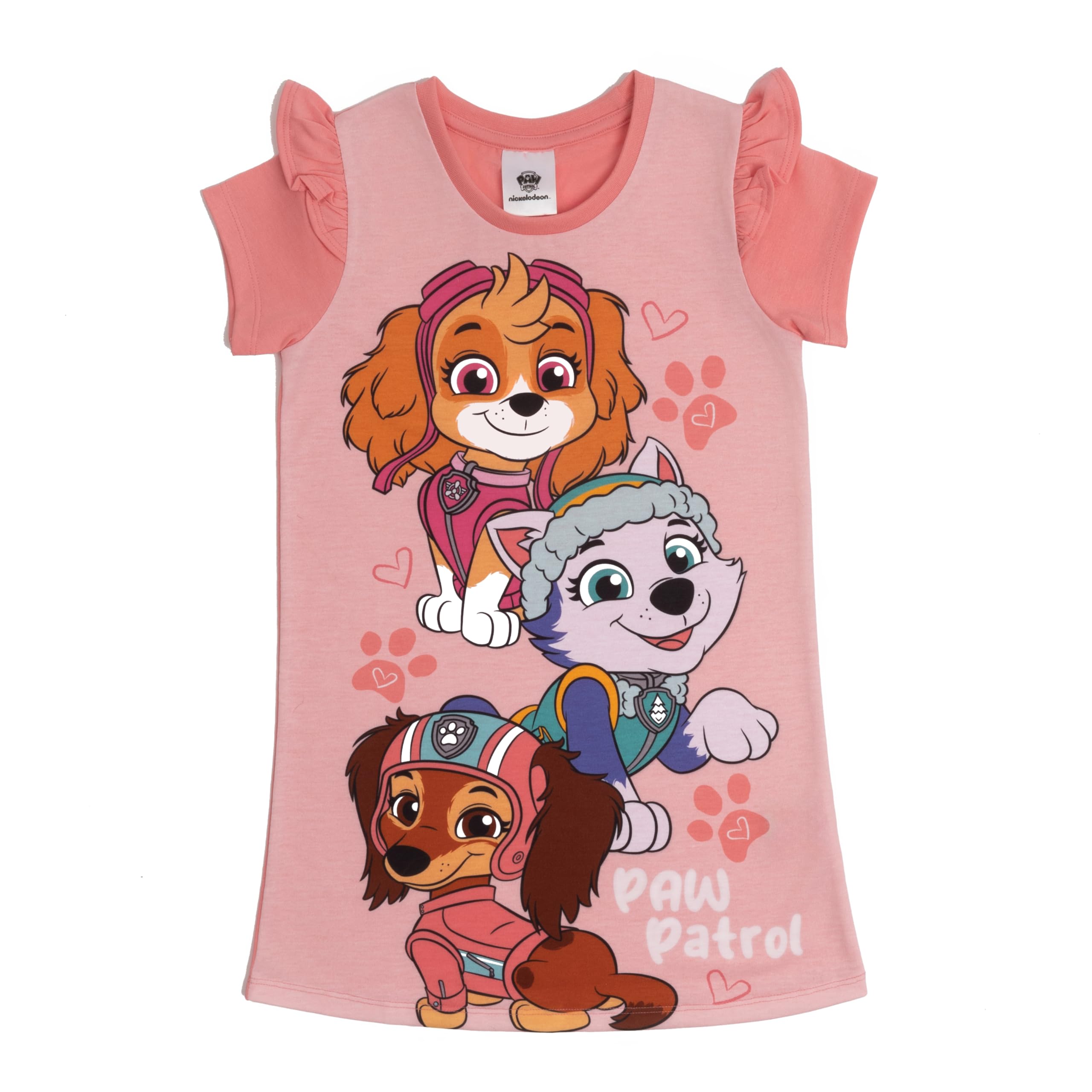 Paw Patrol Girls Nightdress Skye Liberty Everest Nightie Nightwear Nighty Short Sleeve Pyjamas 3-4 years