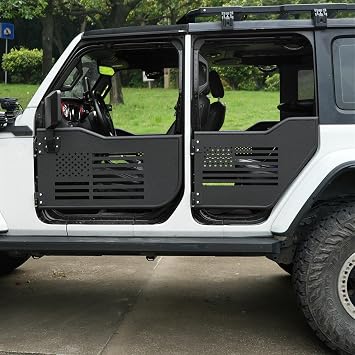 Tube Door Half Doors Tubular Doors with Mirror Compatible with 2018 2019 2020 2021 2022 2023 2024 2025 2026 Jeep Wrangler JL JLU Summer Doors for Gladiator JT 4-Door