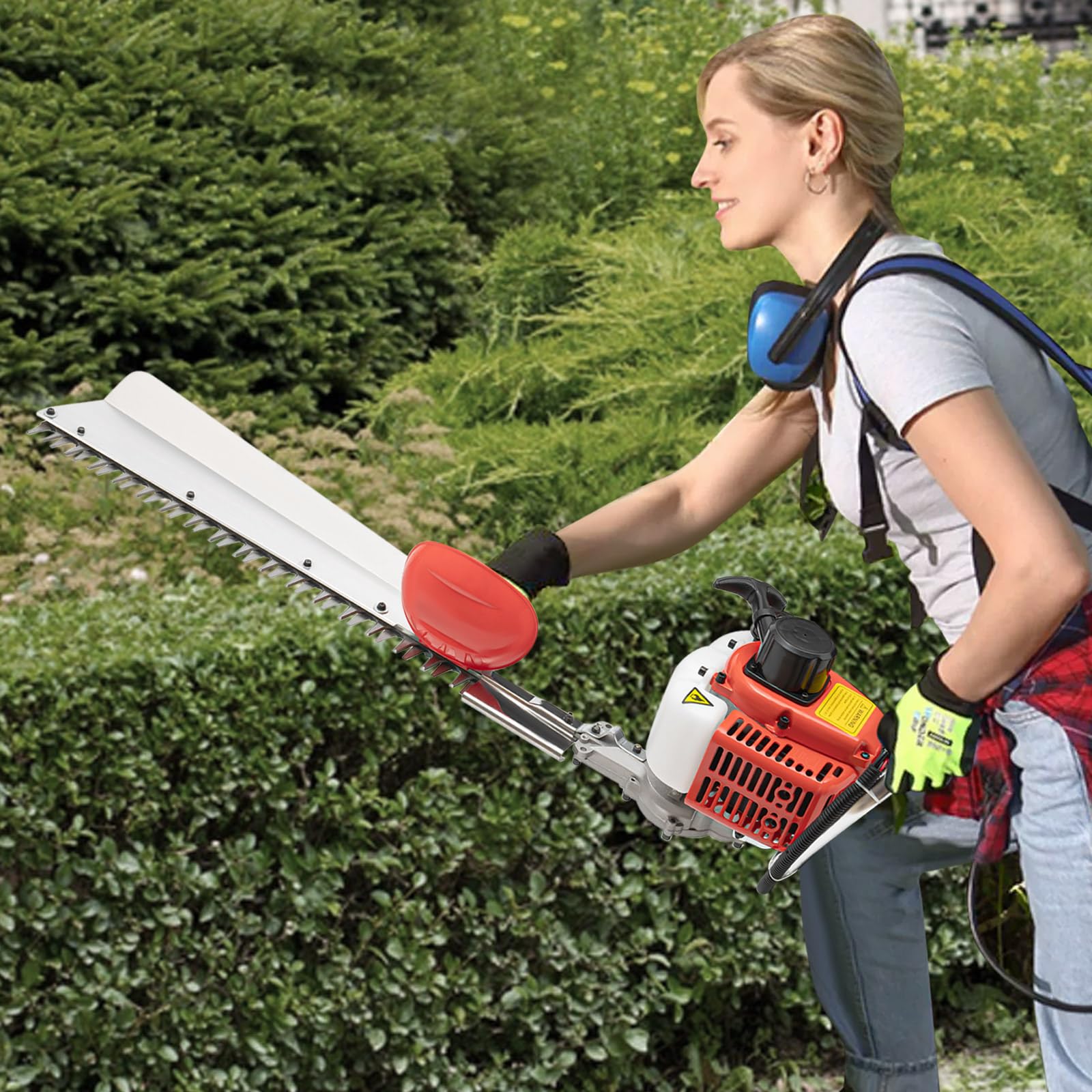 Nożyce do żywopłotu, spalinowe, 650 W, 22,5 CC, 2-suwowy, 7500 obr./min, jednostronne nożyce do żywopłotu, ostrze o długości 70 cm, ręczne uruchamianie, do domów, podwórek, ogrodów