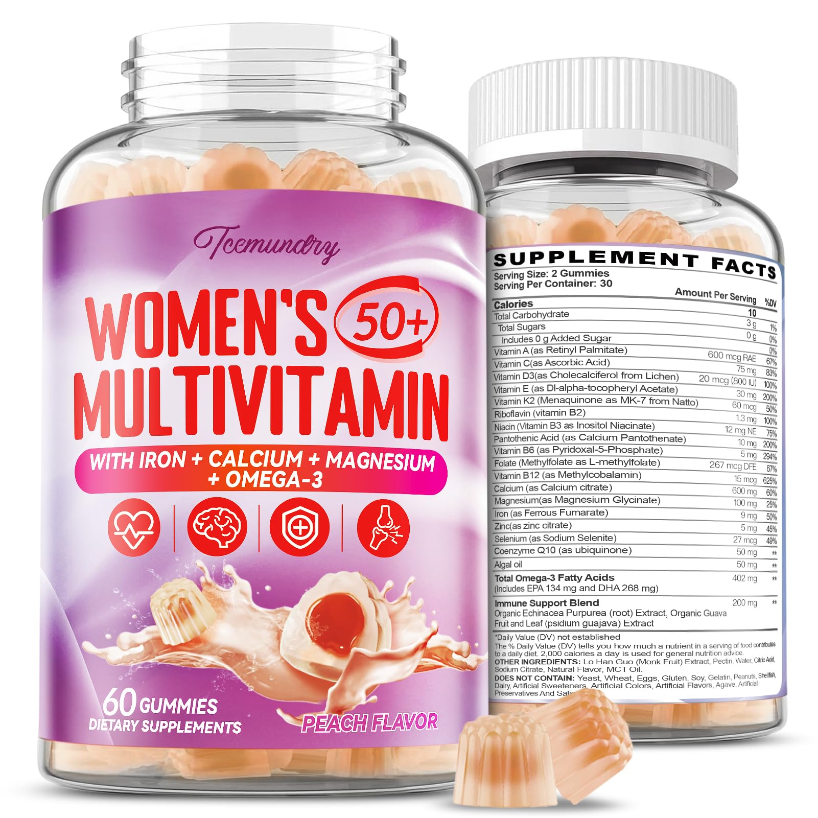 Tcemundry Women's 50+ Multivitamin Gummies