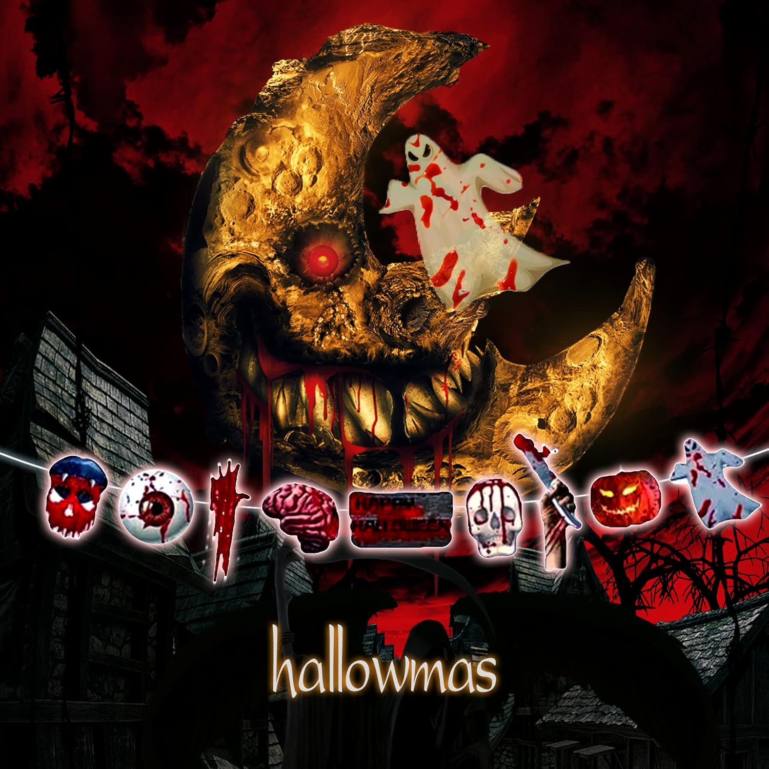 Halloween Decorations Set up Holiday Atmosphere