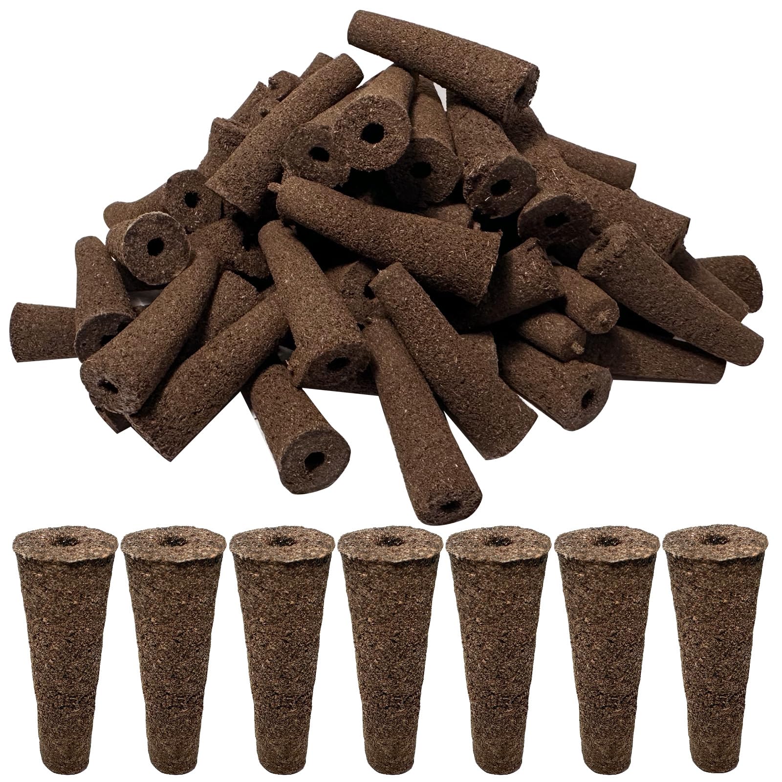 Grow Sponges, 80 Pieces, Compatible with AeroGarden, Brown, Cylindrical, Indoor/Outdoor, 22*10*65mm, Rustic Garden Planting Medium