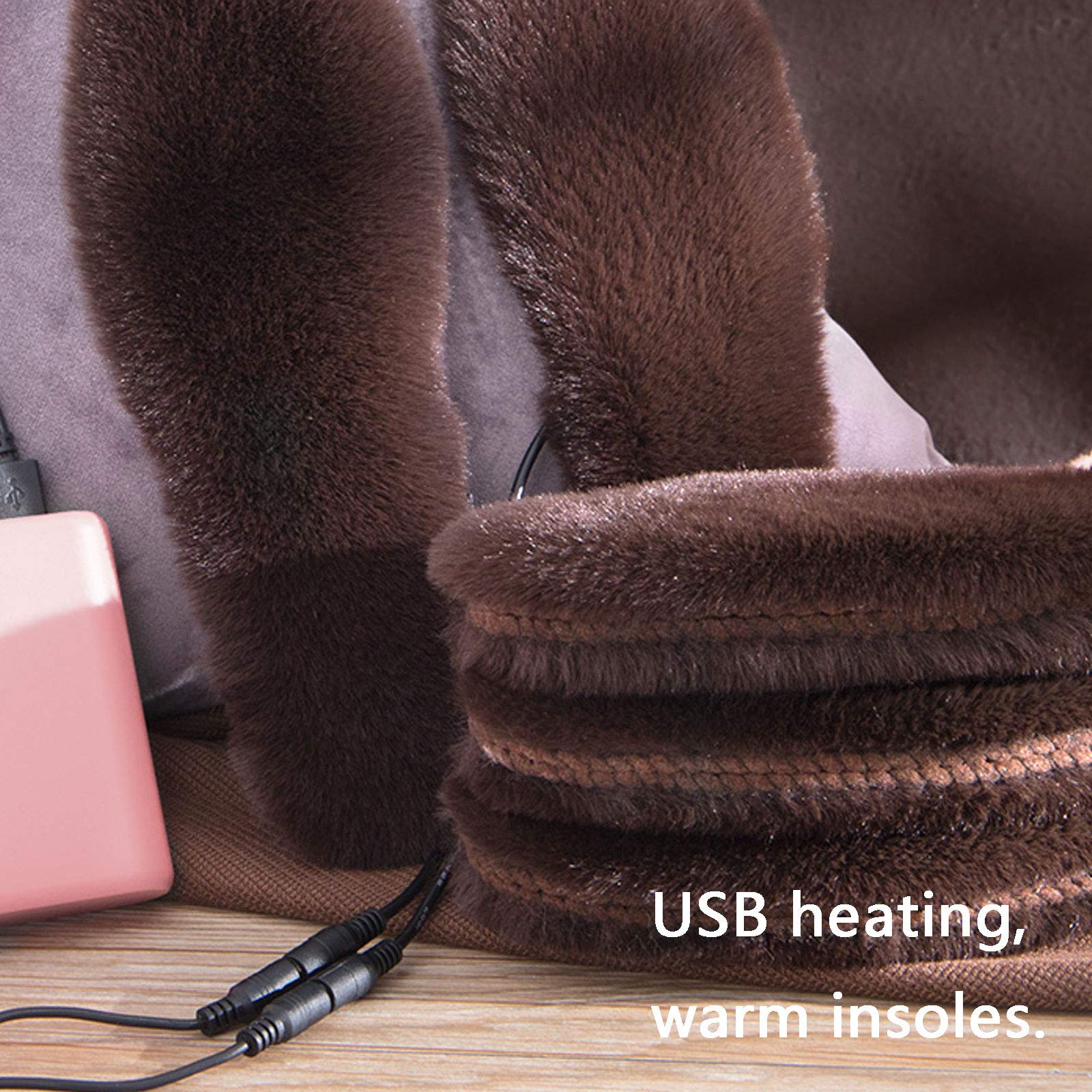 Solette Riscaldate, USB Scarpe Scaldino, Scaldapiedi Scarpe Scaldapiedi Neutro Invernali Solette Taglio per Donne e Uomini Caccia Invernale Sci Pesca Escursionismo,36