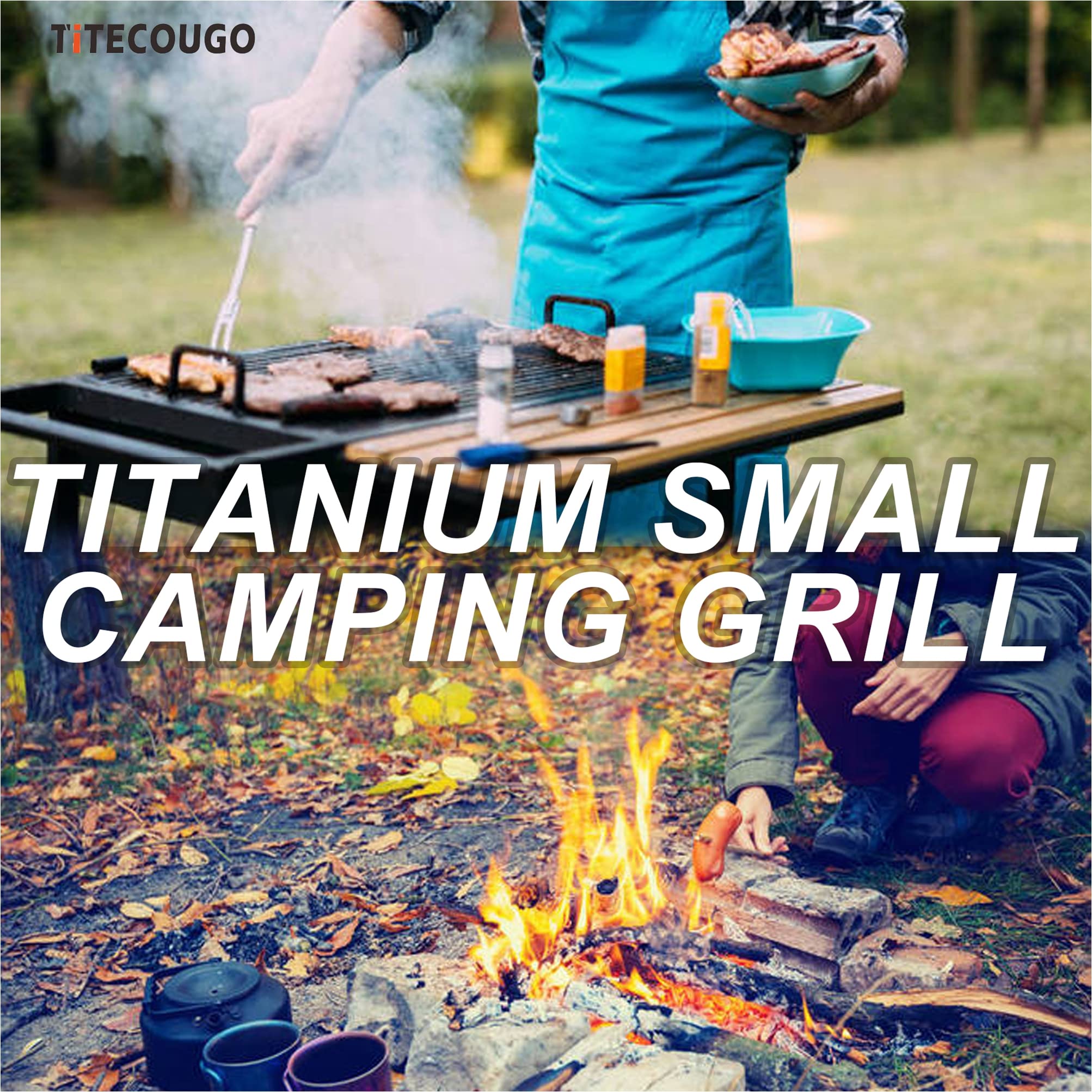 TITECOUGO Bushcraft Titanium Cast Mesh Over Fire Pit Grates Camp Ca... TITECOUGO Bushcraft Titanium Cast Mesh Over Fire Pit Grates Camp Ca...