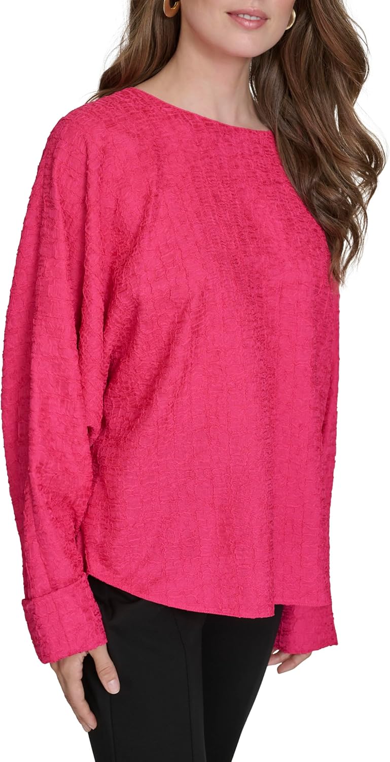 Halston Women's Dolman Sleeve Textured Long Sleeve