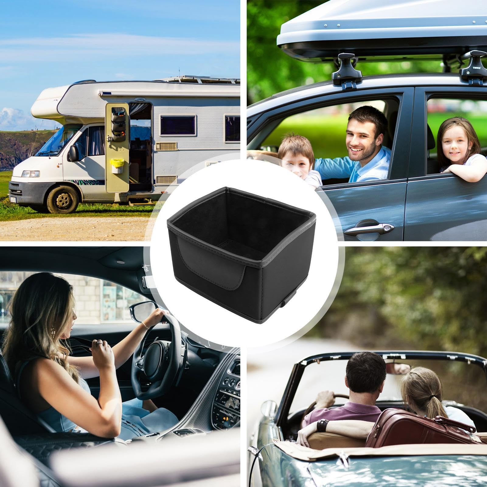Opbergdoos voor armleuning in de auto, ergonomisch rustkussen, autoconsole- organizer met bekerhouder, tissuedoos, telefoonsleuf, zijopbergzakken, voor voertuigen, auto-interieur, chauffeur