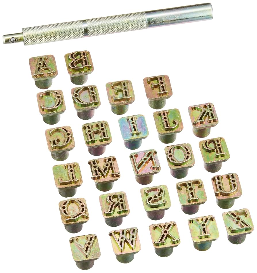 思案　旧枠　英語　４枚セット Amazon.co.jp: 協進エル ファンシーアルファベット刻印セット