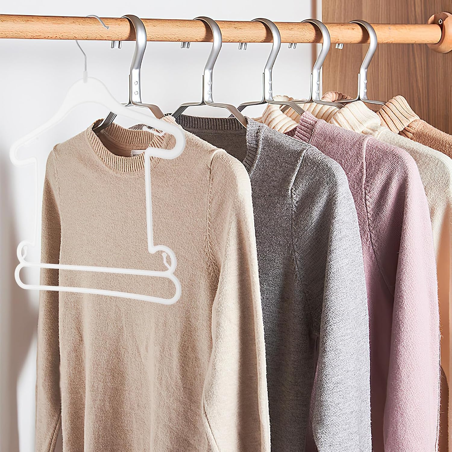 20 Pack White Plastic Kids Clothes Hangers for Nursery Closet