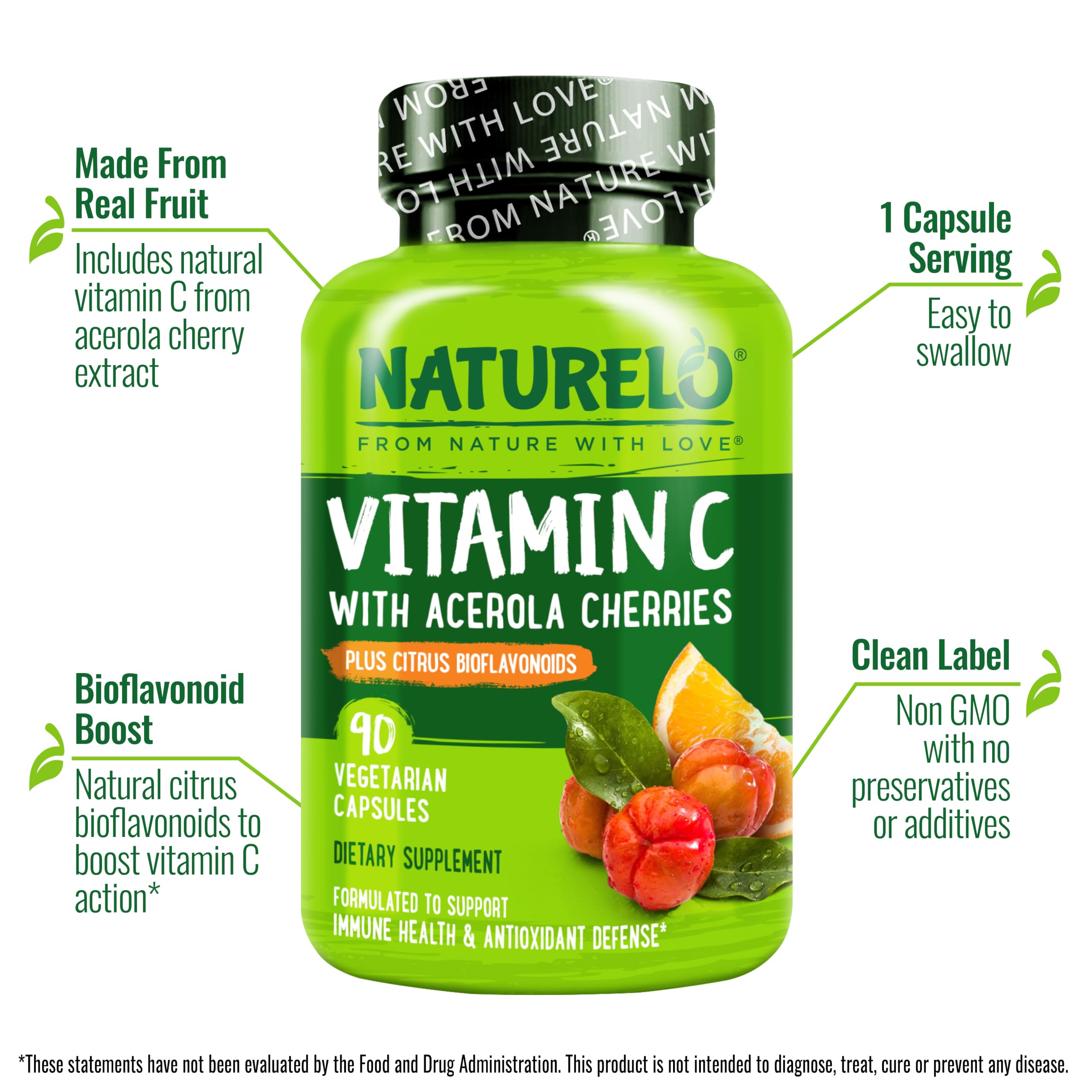 NATURELO Vitamin C 500 mg, Immune Support, Vegan, 90 Capsules — Amazon image 3