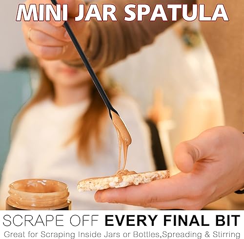 Miniatura 3 de Anaeat Mini Espátulas de Silicona - Juego de 4 Raspadores Pequeños Multifuncionales para Cocina Agitador de Loción Espátula Pequeña de Maquillaje y