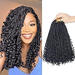 Goddess Box Braids Crochet Hair With Curly Ends 10 Inch Bohomian Box Braids Crochet Braids 8 Packs 3X Crochet Braids Synthetic Braiding Hair Extension for Black Women(10 Inch (Pack of 8), 1B)