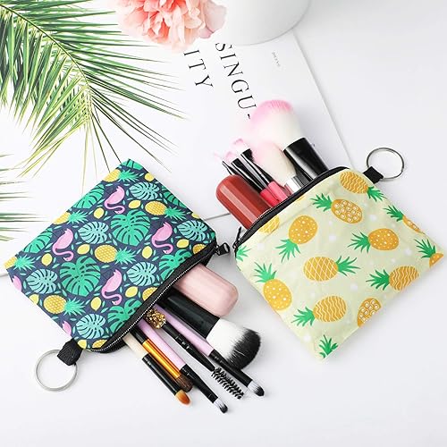 Miniatura 5 de 10 Piezas Monedero Pequeño Bohemio Monedero de Cambio Bolsita Mini Cartera Bolsa de Monedas con Cremallera para Mujeres y Niñas