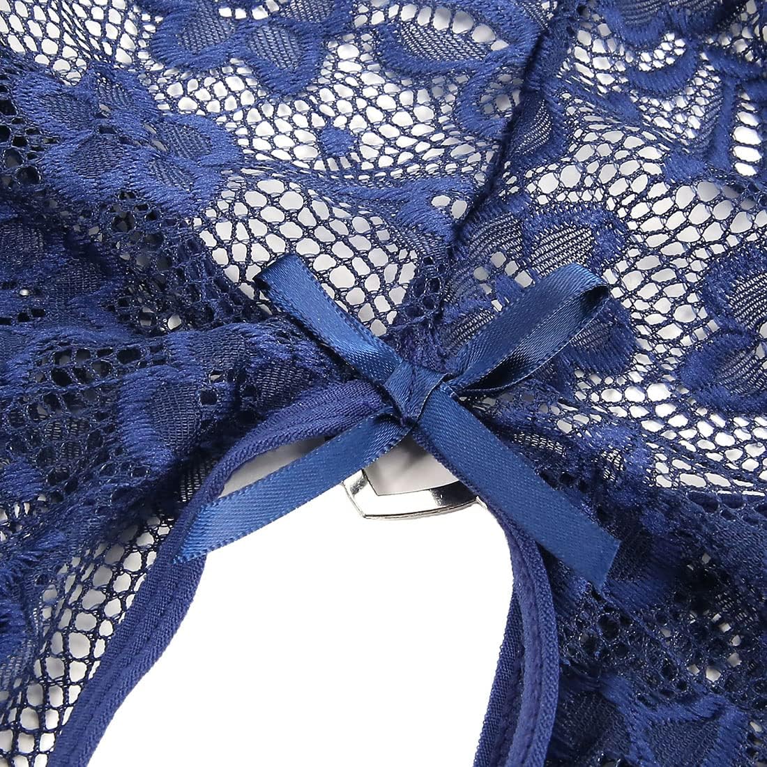 Women's Sexy Lingerie One Piece Women Deep V Teddy Floral Lace Bodysuit Babydoll - Image 5