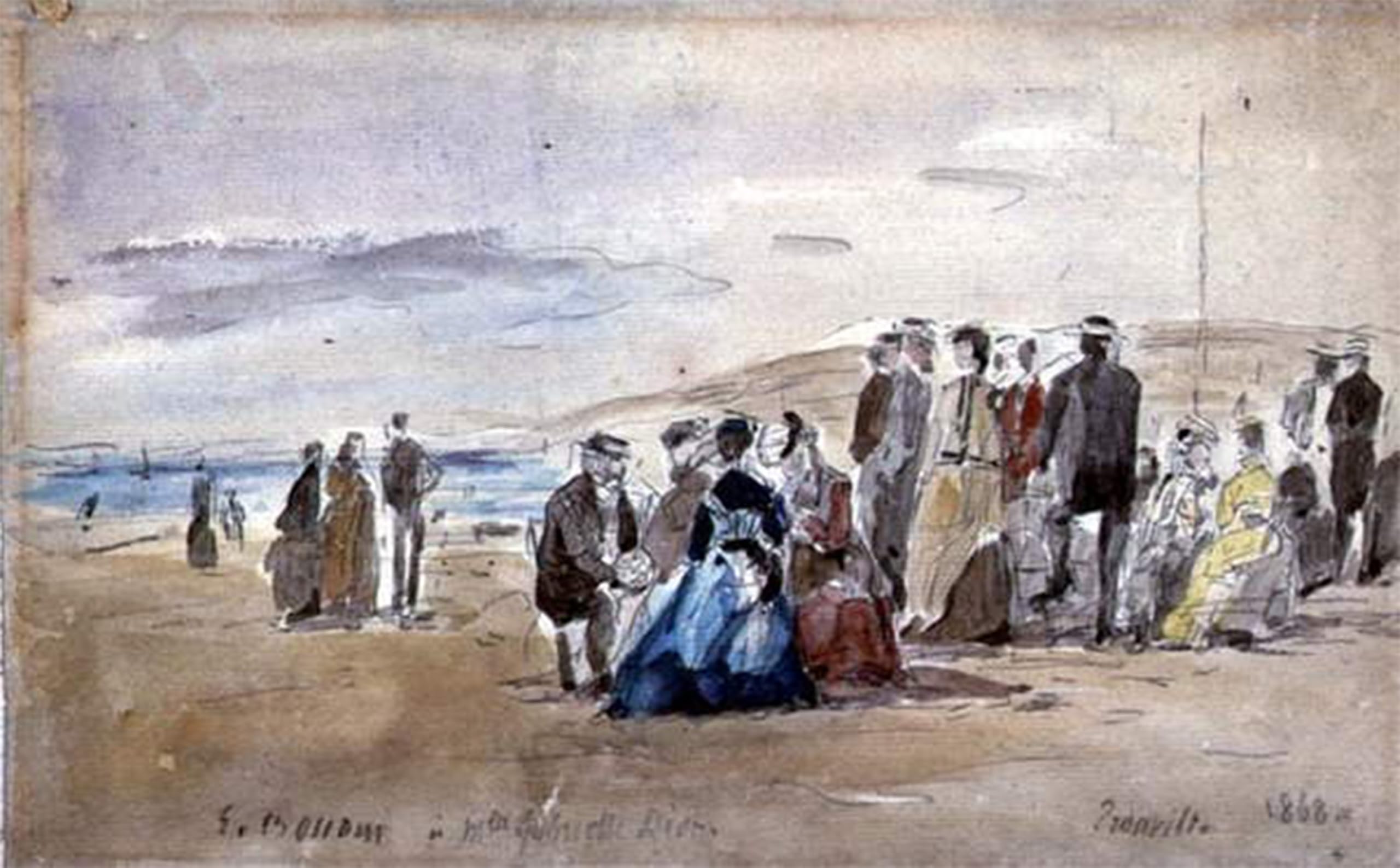 SERENDIPITP Vintage Wall Art Canvas Nordic Poster Canvas Print Picture Trouville by Eugene Louis Boudin Wall Art Poster for Home Decor 60x90cm