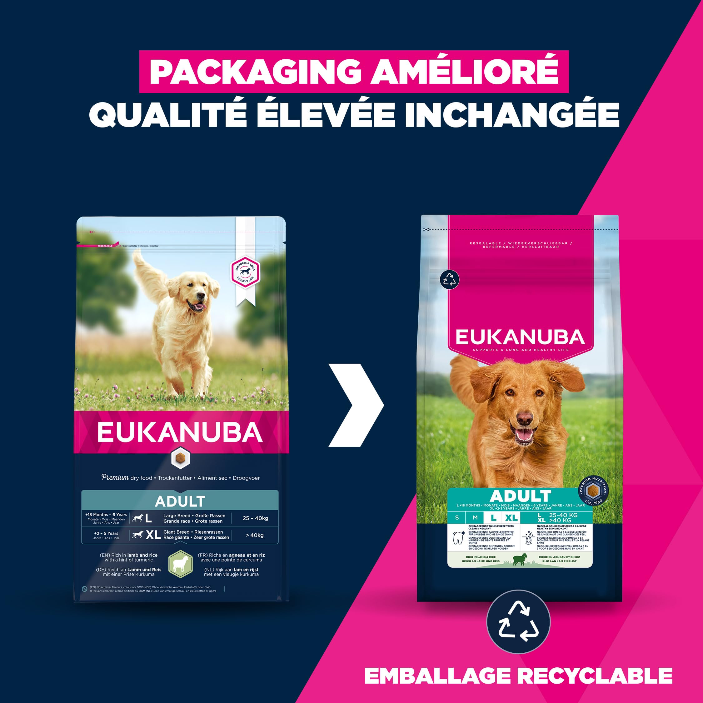 EUKANUBA Life Care Chien Adulte Grande Race Agneau Riz 12 kg