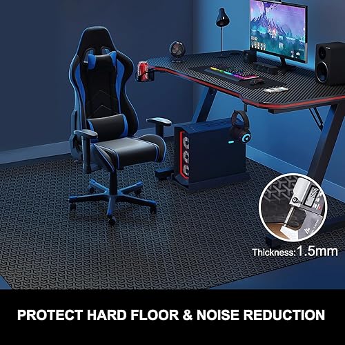 Miniatura 6 de Alfombrilla para Silla de Oficina para Piso Duro, FURKIT 36"x48" Alfombrilla Antideslizante de PVC para Silla de Computadora para Juegos, Alfombra