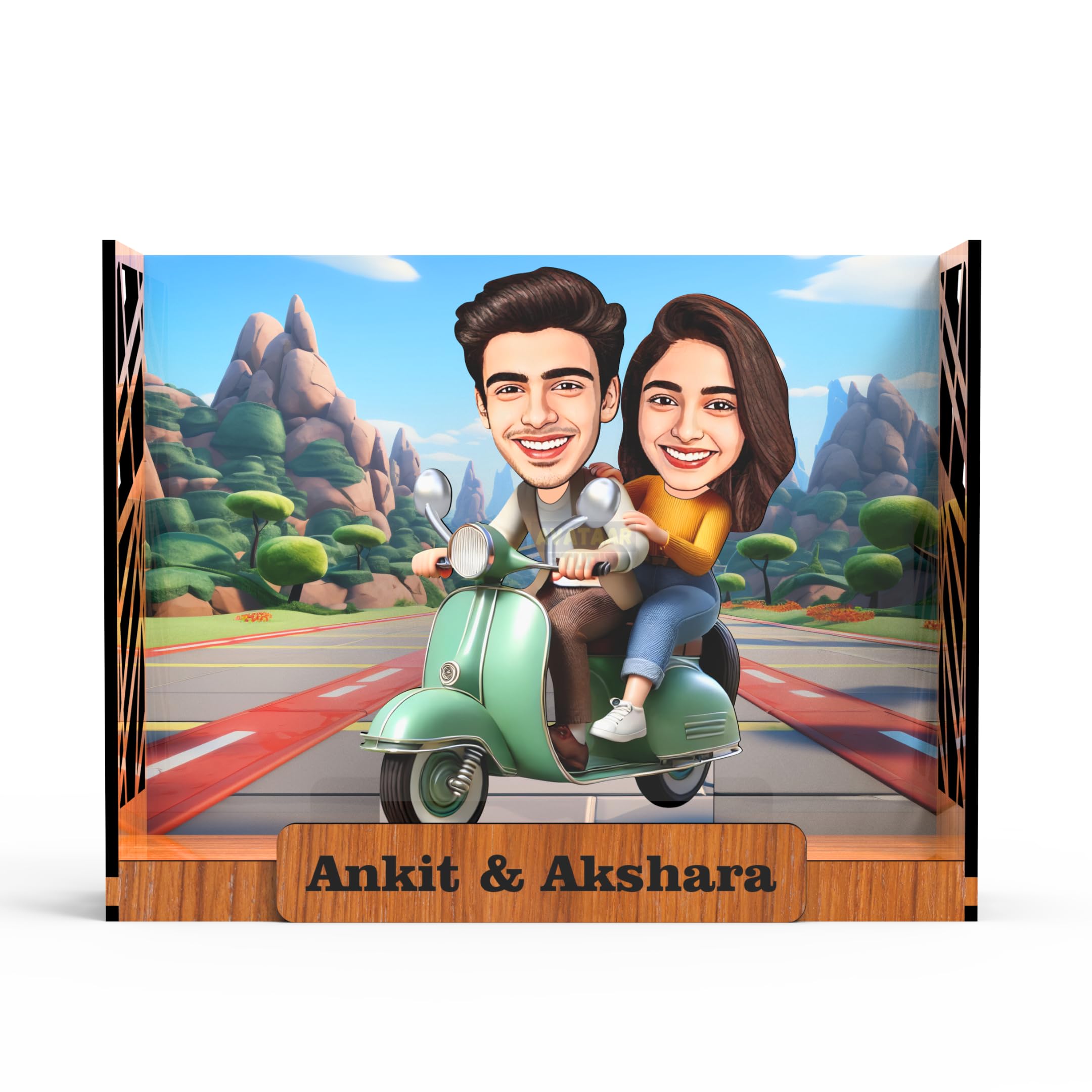 Personalized Couple Caricature Gift Custom Cartoon Photo Frame Anniversary Gift for Husband Wife Girlfriend Boyfriend Unique Romantic Gift for Couples