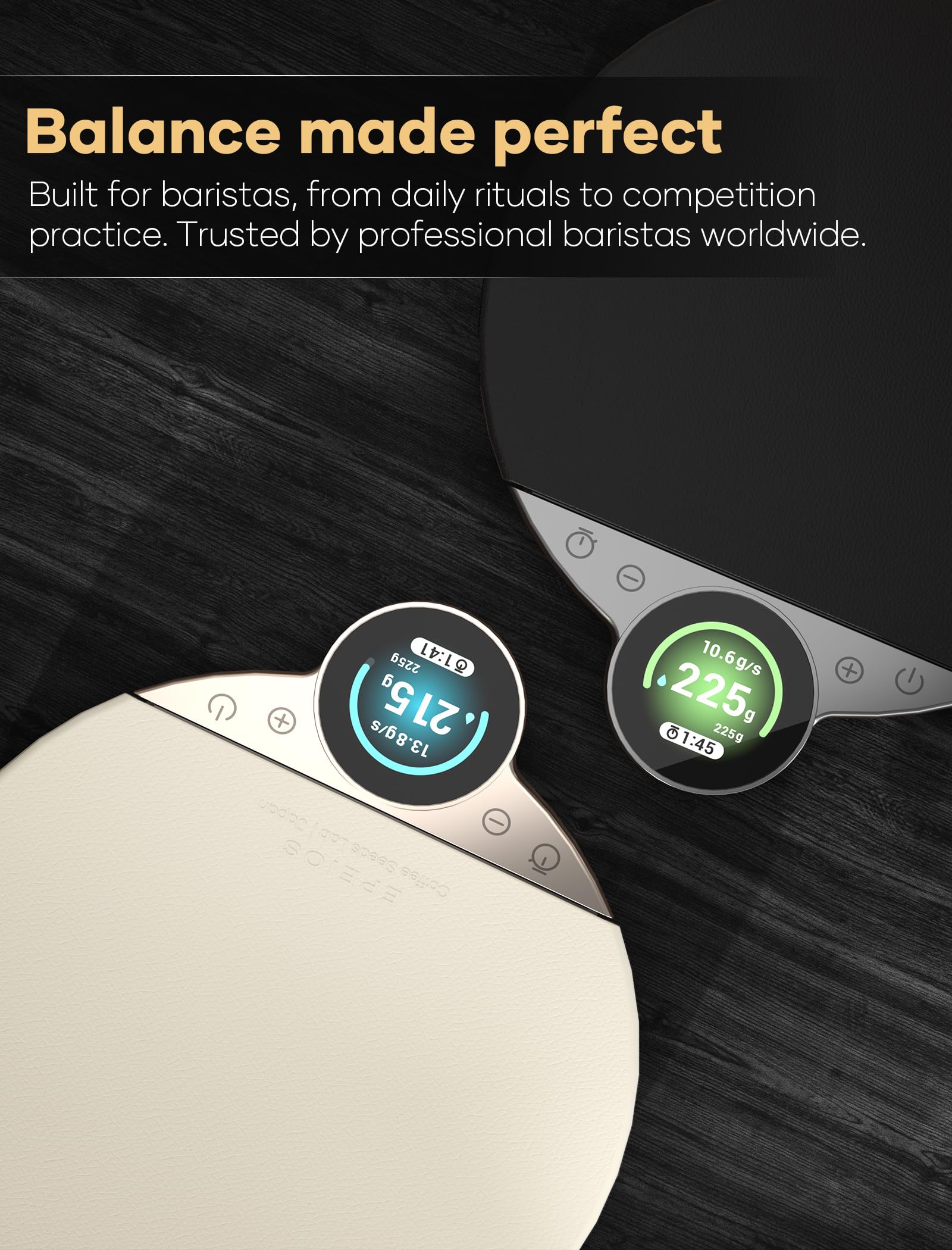 Cocinare Balance Pro - Báscula de café de precisión de 0,1 g, 3,5 kg digital con temporizador, báscula de cocina para café y alimentos, control de aplicación (negro)