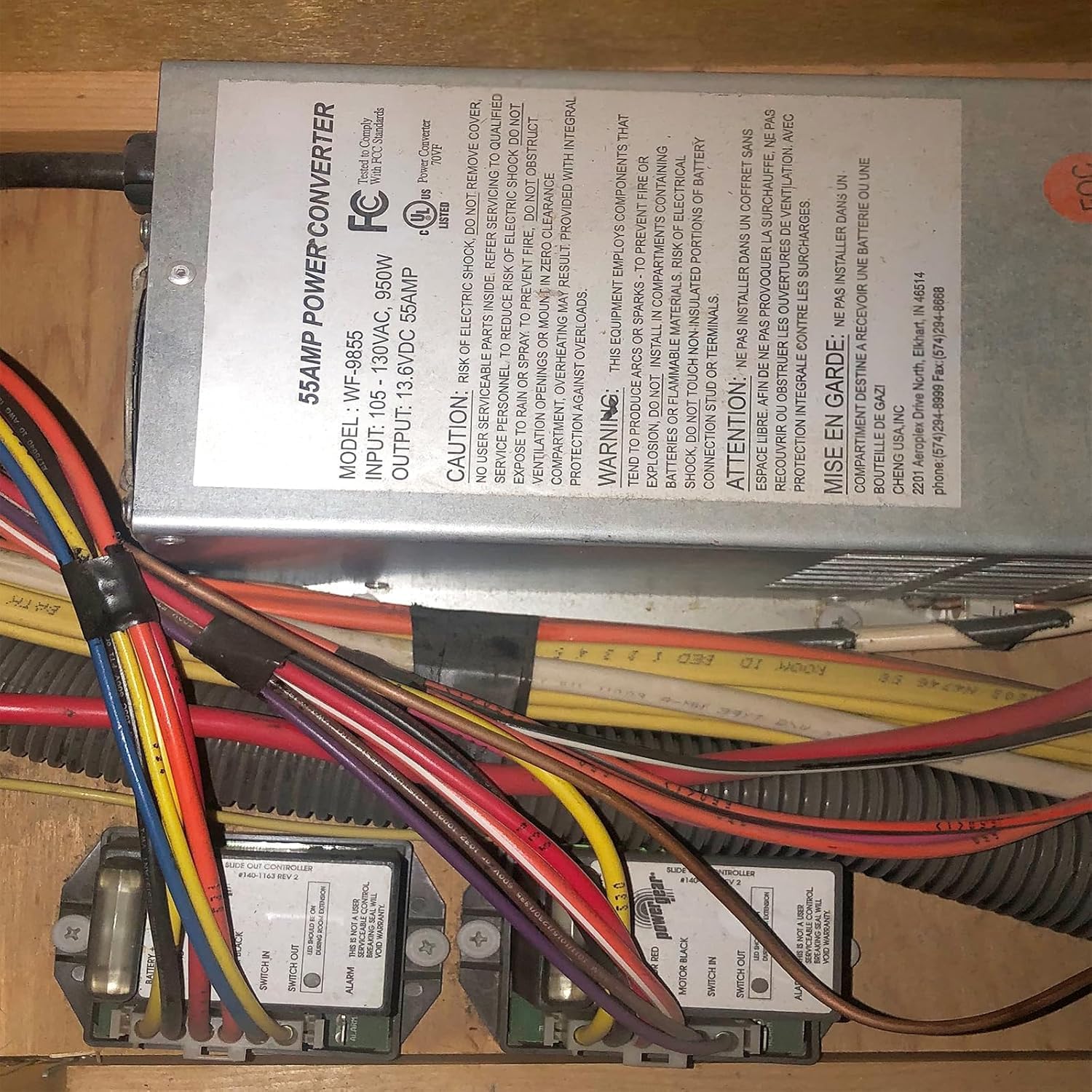 WF-9855 55 Amp RV Converter Charger, Deck Mount RV Power Converter for Lead-Acid Battery, Replacement for RV Camper Trailer WF-9800 Series