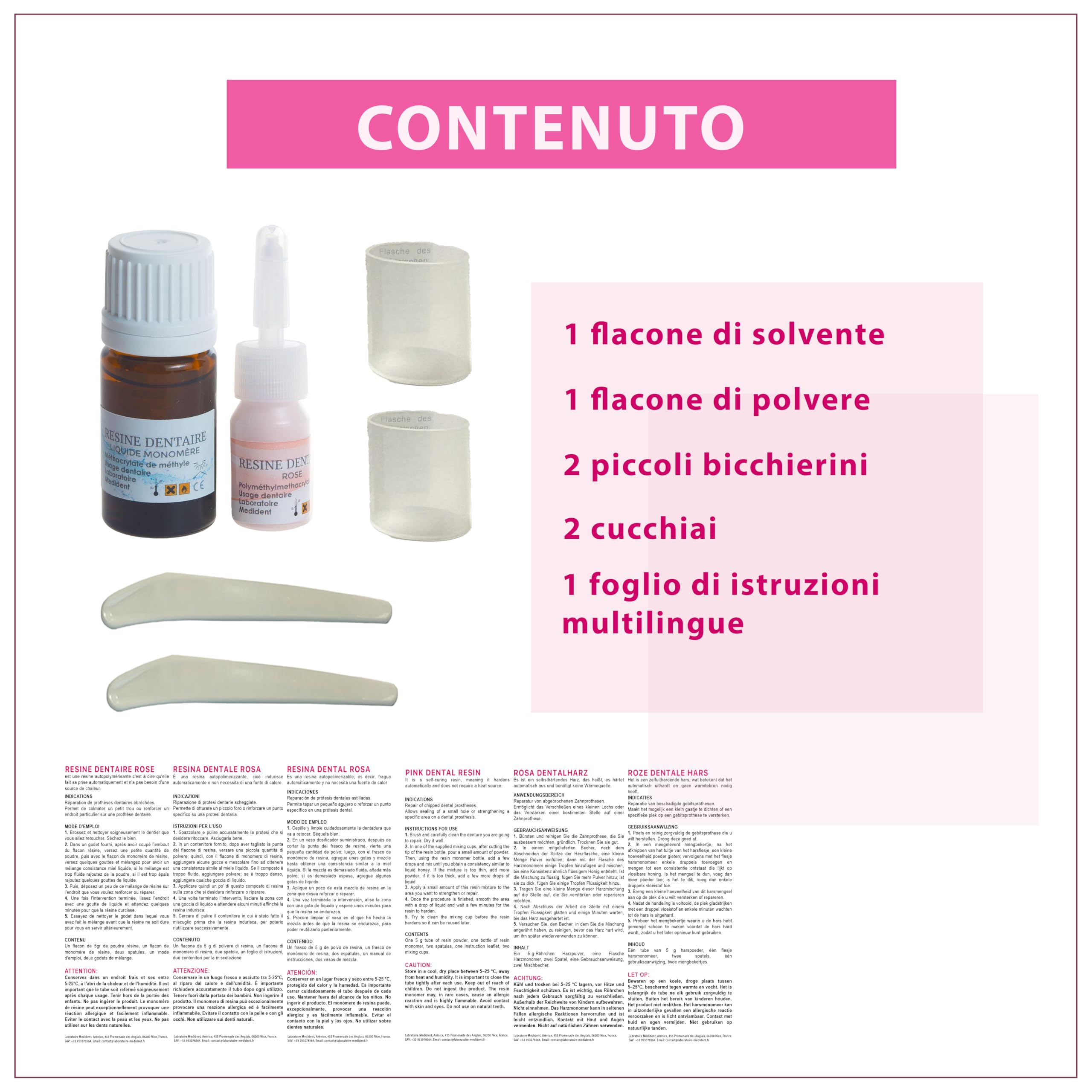 RESINA DENTALE ROSA - MEDIDENT-riparazione protesi - protesi rotte