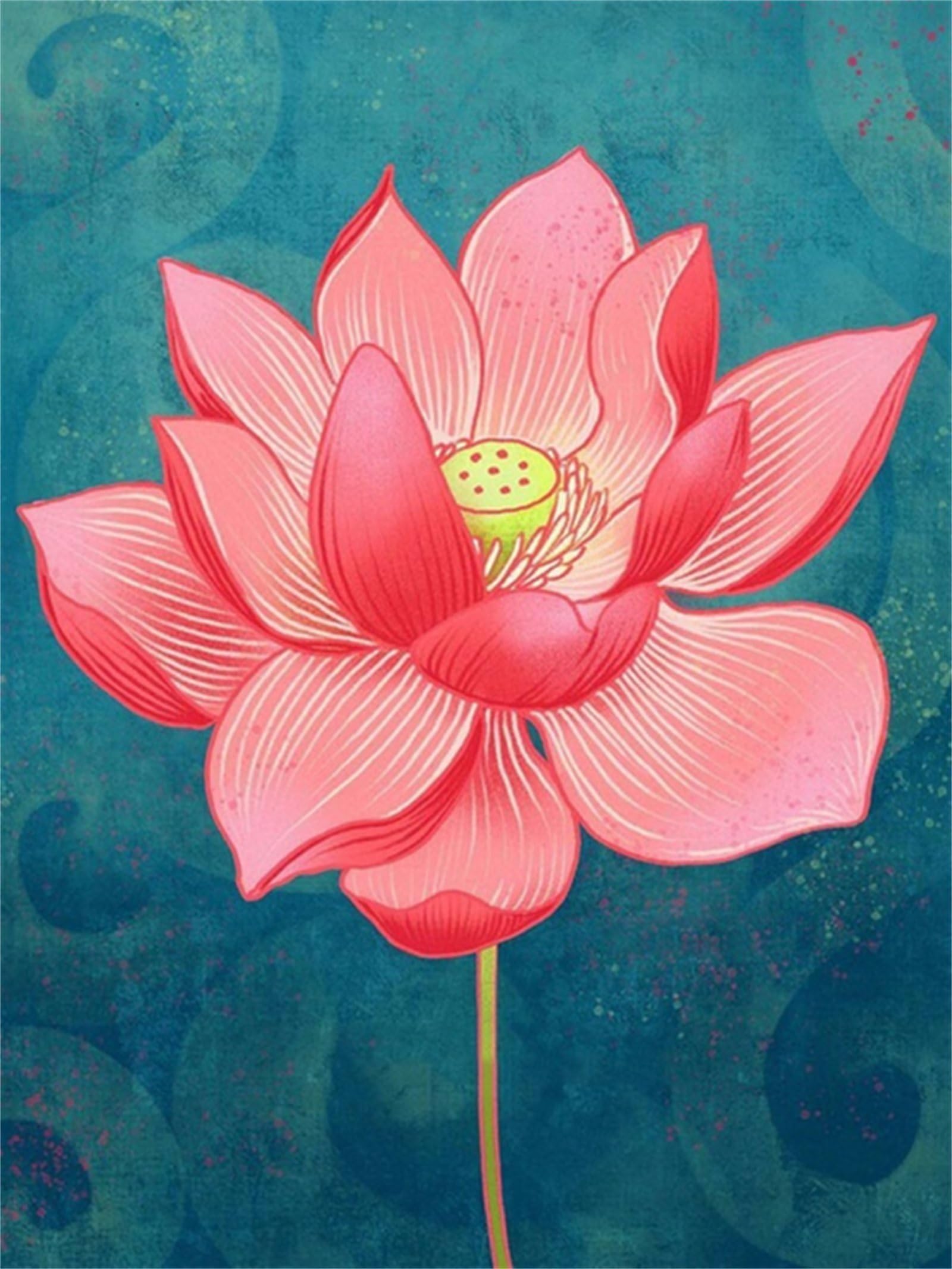 Broderie diamant enfant et adulte kit complet lotus | Peinture diamant 90x120cm J-5766