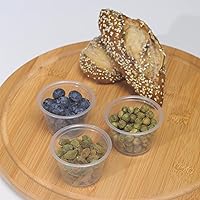 Vista 8 de [300 Sets - 2 oz] Portion Cups With Lids, Jello Shot Cups With Lids, Small Plastic Containers With Lids, Plastic Sauce Cups With Lids, Disposable