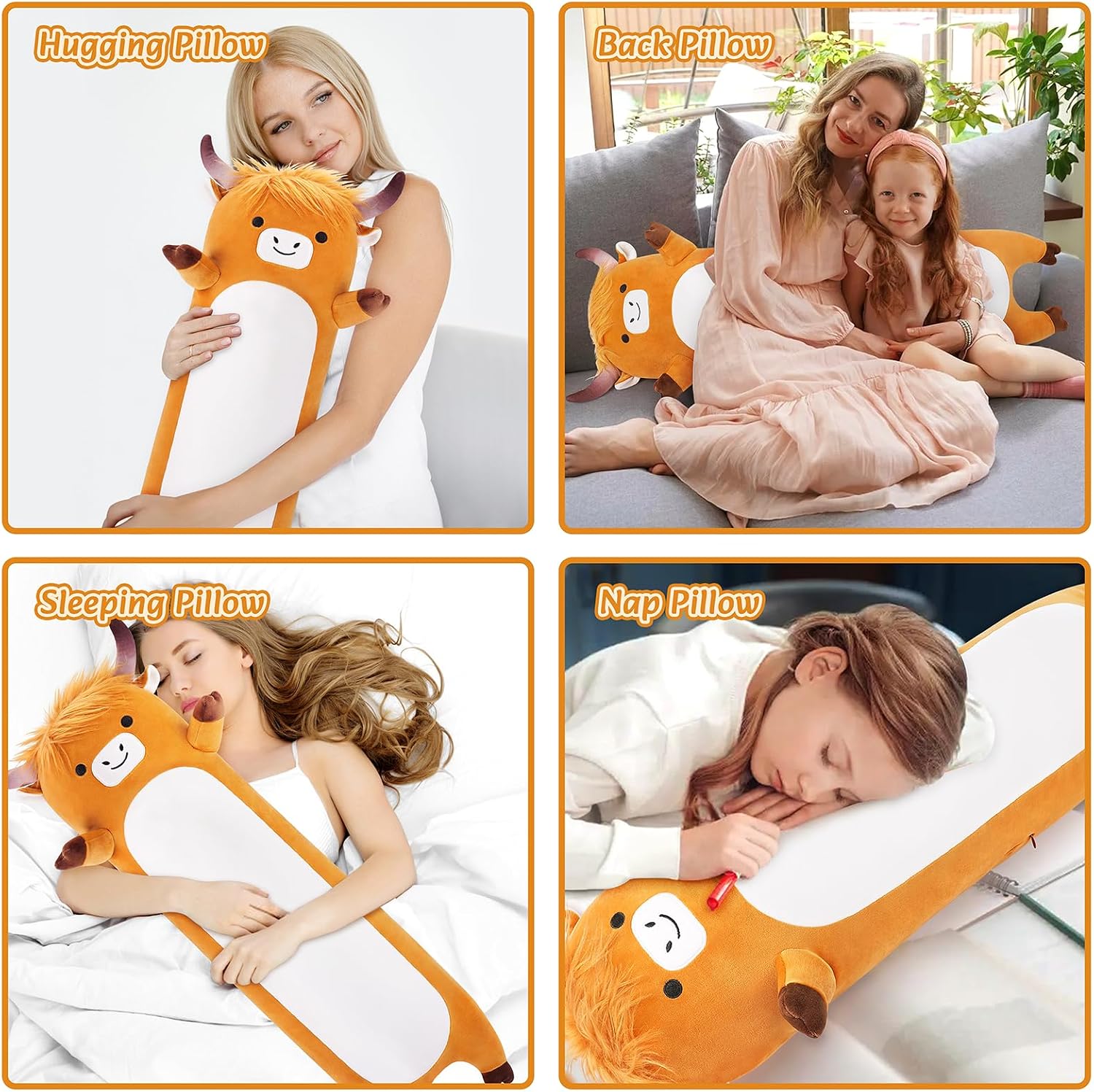 33.5” Brown Large Highland Cow Plush Stuffed Animals image 5