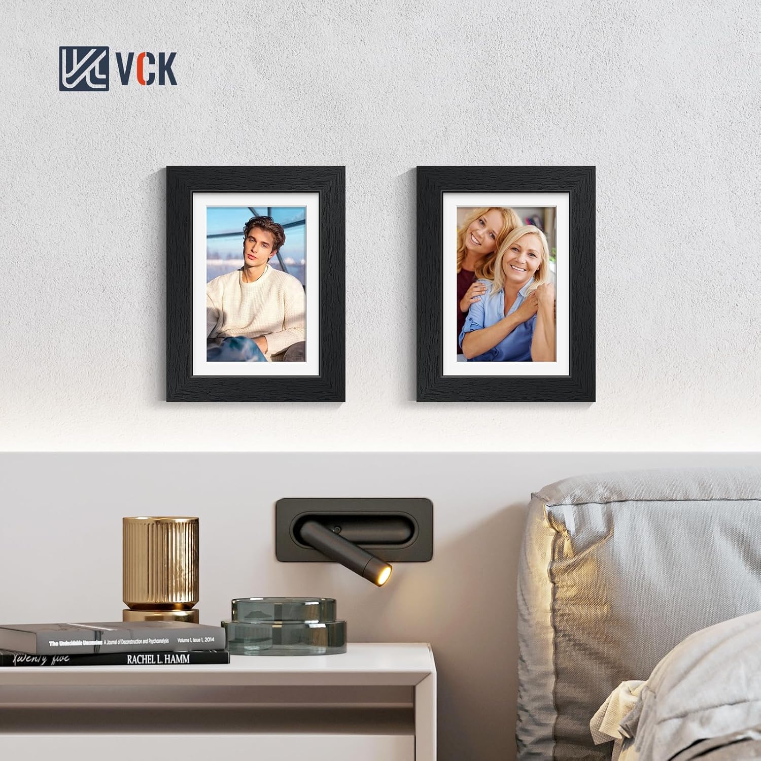 VCK 5x7 Picture Frame 4 Pack, Black Wood Poster Frame, Tempered Glass, Display Photo 4x6 with Mat or 5 x 7 Without, for Home, Office, Studio and Gallery, Wood Grain Series, Wall Hanging or Tabletop - Image 7