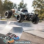RC Cars 1:18 4WD High Speed Off-Road RC Truck 40 KM/H, Remote Control Car with Waterproof ESC, 2 Rechargeable 7.4V 1300mAh Batteries, Dual Body Shells, for Adults & Kids, Great Gifts for Outdoor Fun
