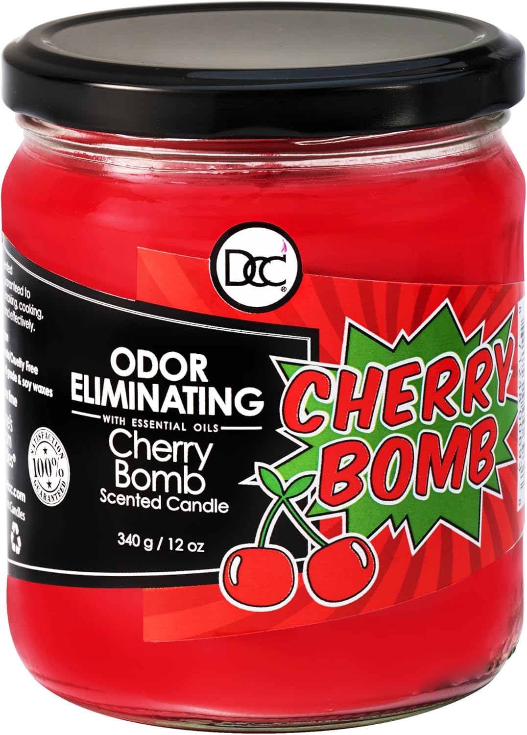 Cherry Bomb Odor Eliminating Highly Fragranced Candle Eliminates 95