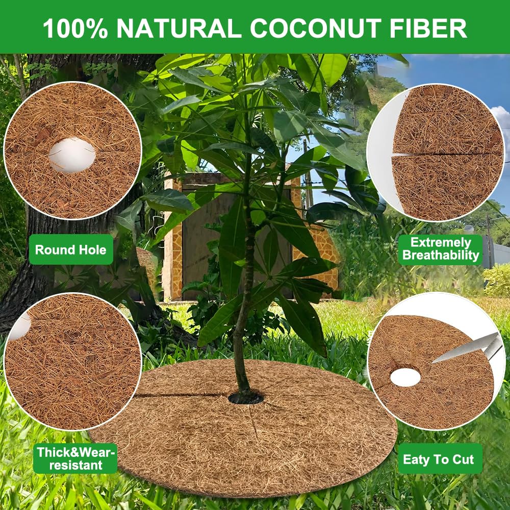 Luxvara Kokos Pflanzenschutz 6 Stück - Kokosfasermatten Rund 30cm/40cm Für Winterschutz