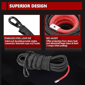 Amazon.co.jp: BUNKER INDUST 合成ウインチロープ 3/8インチ x