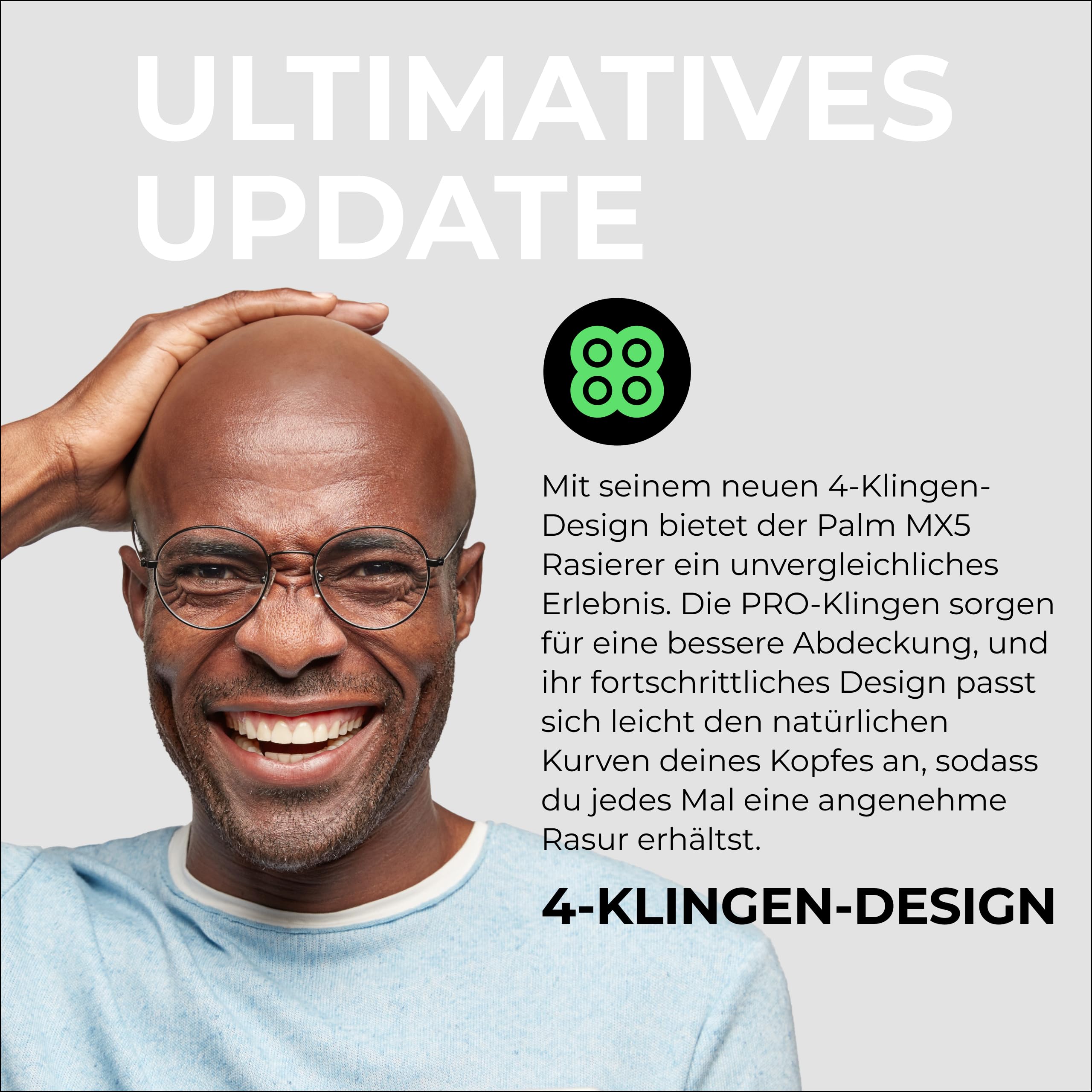 Skull Shaver Palm Pro MX5 Gesichts- & Kopfhaarrasierer - Kabellos, Wiederaufladbar, Nass & Trocken - Elektrorasierer für Herren, USB-Ladung - Herren-Grooming-Set - Carver 4 Pro Klinge, LCD-Display | Kabellos, Wiederaufladbar, Nass & Trocken, Elektrorasier