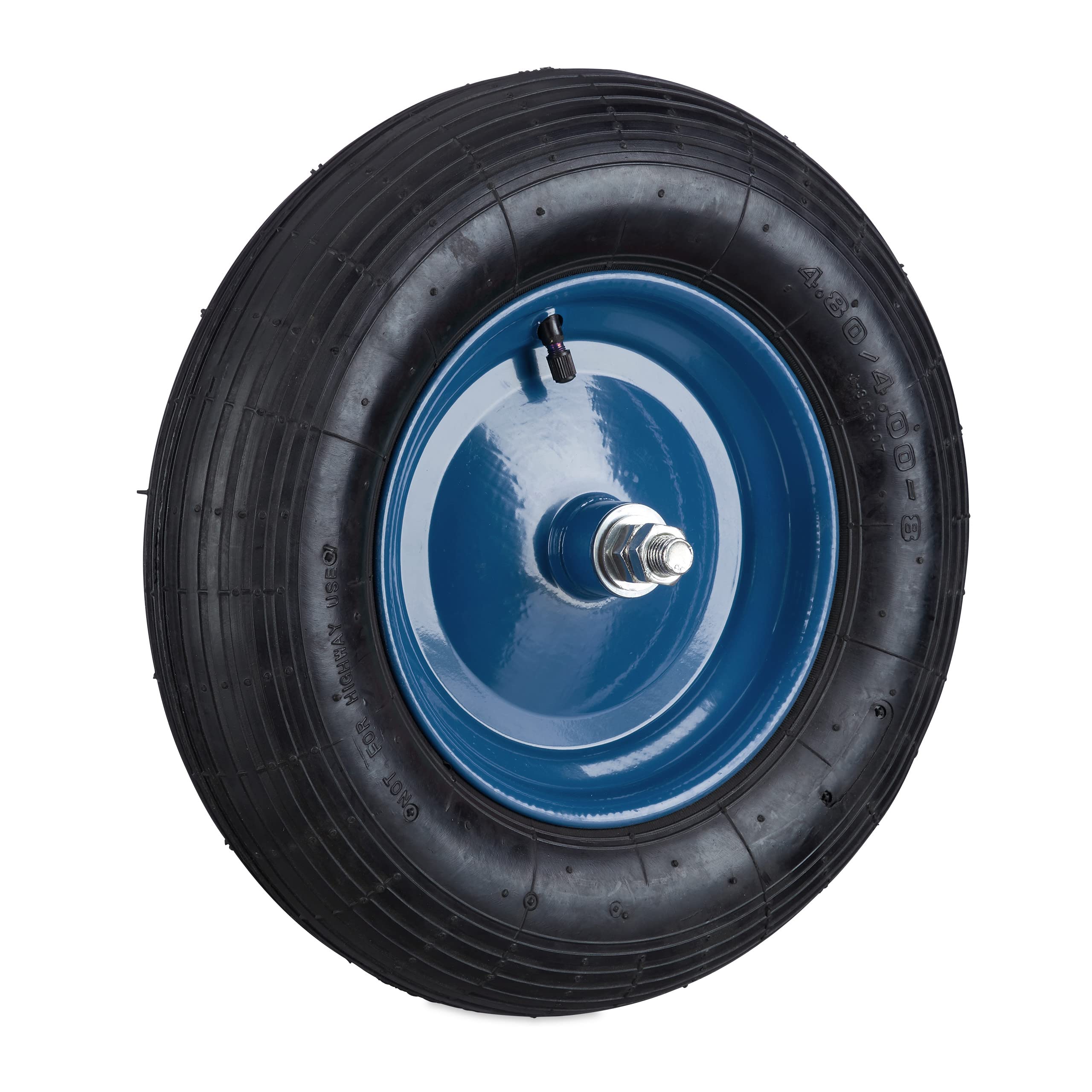 Roue de Brouette Pneumatique Relaxdays 4.80 4.00-8 avec Jante en Acier