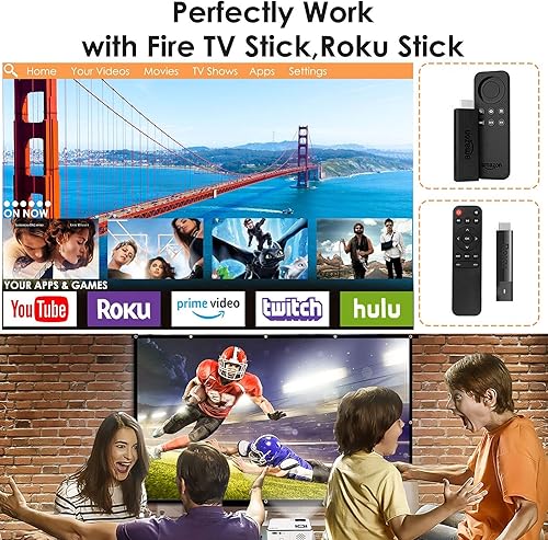 Miniatura 5 de Mini proyector, SHIMOR C9 7500L HD Proyector de cine al aire libre con pantalla de proyector de 100 pulgadas, compatible con 1080P compatible con TV