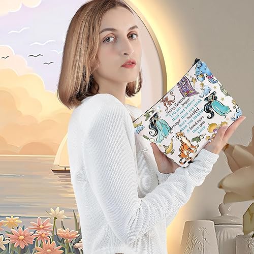 Miniatura 5 de LEVLO Bolsa de maquillaje de princesa árabe con cremallera para fanáticos del cine (Always Jasm)